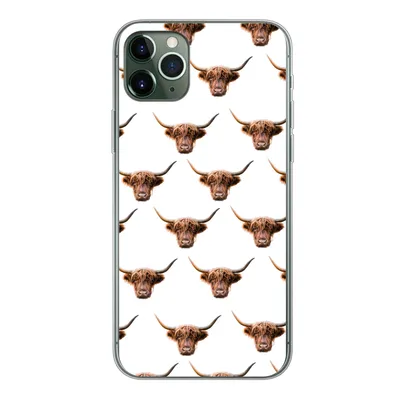Produktbild von MuchoWow® Handyhülle Schutzhülle Hülle für iPhone 11 Pro Max Schottischer Highlander - Kuh - Muster Silikon Softcase Handy Hülle - Schutz