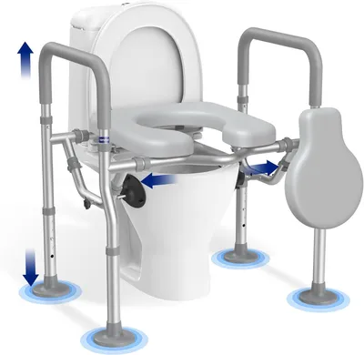Immagine prodotto di Copertura per WC per anziani, rialzo per WC per anziani, sedile per WC per disabili, WC confortevole per anziani, regolabile in altezza e larghezza