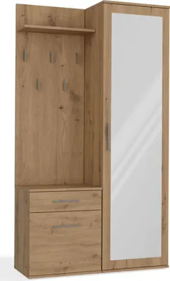 Produktbild von Selsey Duvio – Flurgarderobe mit Schrank und Spiegel, Eiche Artisan, 100 cm