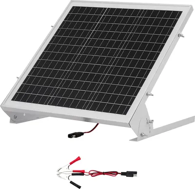 Obrázok produktu pre Sada monokryštalických solárnych panelov – 12 V 20 W solárna nabíjačka batérií – integrovaný regulátor nabíjania MPPT – nastaviteľný držiak – vodotesnosť IP65 – pre auto, loď, karavan, príves