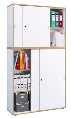 Immagine prodotto di Armadio dell'ufficio del gabinetto del file del gabinetto di legno Salia 5-fold Larghezza 100 cm Porte scorrevoli