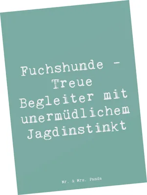 Produktbild von Mr. & Mrs. Panda Postkarte Spruch Fuchshunde Treue - Meeresbrise - Geschenk, Fotokarte, Postkarten, Hunderassen, Eigenschaften, Foxhound Familienhund, Hund, bildkarte