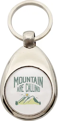 Produktbild von Huuraa Schlüsselanhänger Mountain are calling Berge Metall Schlüsselring Einkaufswagenchip Geschenkidee