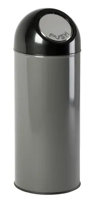 Produktbild von V-Part - Abfallbehälter mit Druckdeckel 55 Liter - Steel Plastic - Matallik, Schwarz