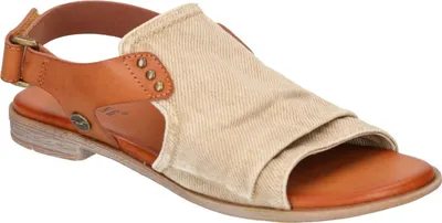 Produktbild von Mustang Damen Sandale Hochfront Nieten Faltendetail Klettverschluss 1388-808, Größe:41 EU, Farbe:Beige