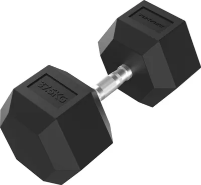 Image de Tunturi Platinum Hexa Haltère en caoutchouc - 1x 37,5 kg - Noir