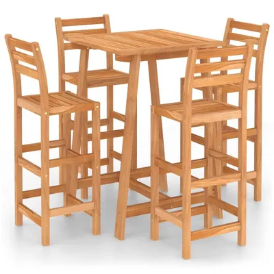 Produktbild von 5-tlg. Gartenbar-Set Massivholz Akazie