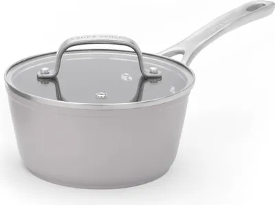 Image de Laura Ashley Aluminium-Kochtopf (16 cm) mit Antihaftbeschichtung & Glasdeckel – PFOA-frei, induktionsgeeignet, Dark Dove Grey (Pendeford)