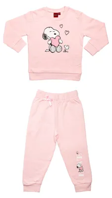 Produktbild von The Peanuts Baby Set für Mädchen - Snoopy Oberteil Pullover mit Hose 2-Teiler Rosa 74-80