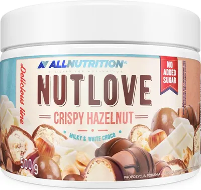 Produktbild von ALLNUTRITION Nutlove Crispy Hazelnut 500g Nussige Creme Ohne Zucker