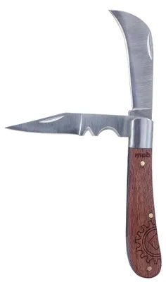 Produktbild von MOB Elektrikerklappmesser mit Holzgriff und 2 Klingen