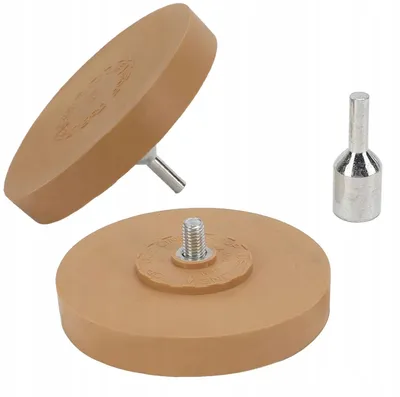 Zdjęcie produktu dla Krążek / Dysk gumowy do usuwania kleju z felg 90mm + adapter na wkrętarkęGUMOWY KRĄŻEK TARCZA DYSK 90MM DO USUWANIA KLEJU NAKLEJEK FOLII Z ADAPTEREM