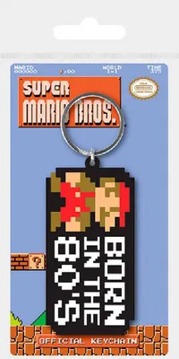 Produktbild von Pyramid International Super Mario Bros. Gummi-Schlüsselanhänger Born in the 80's 6 cm RK38704C