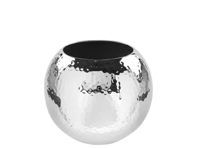Produktbild von Fink MOON, Vasen, vernickelt, Eisen, gehämmert, silberfarben, L. 16 cm, B. 16 cm, H. 13 cm, D. 13 cm 157094