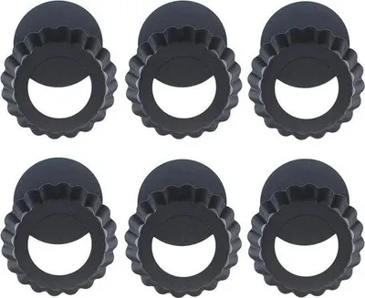 Obrázek produktu pro Mini formy na tartaletky s odnímatelným dnem, průměr 10 cm, prémiová nepřilnavá povrchová úprava, sada 6 kusů