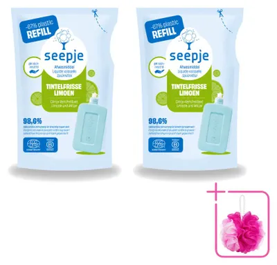 Produktbild von 2 x Seepje Nachfüller Spülmittel - Prickelnde Limette - 500 ml - Sparpackung - 2 Stücke