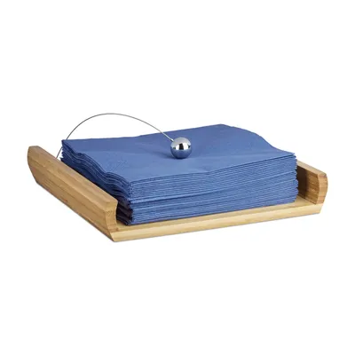 Produktbild von relaxdays Serviettenhalter Bambus mit Beschwerer