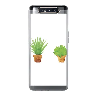 Produktbild von MuchoWow® Handyhülle Schutzhülle Hülle für Samsung Galaxy A80 Blumentopf - Aquarell - Pflanzen Silikon Softcase Handy Hülle - Schutzdeckel