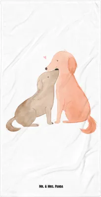Produktbild von Mr. & Mrs. Panda Strandtuch Hunde Liebe - Weiß - Geschenk, Vertrauen, Großes Badehandtuch, Hund, Herz, Hundeliebe, Handtuch, Sprüche, Poolhandtuch, Duschhandtuch