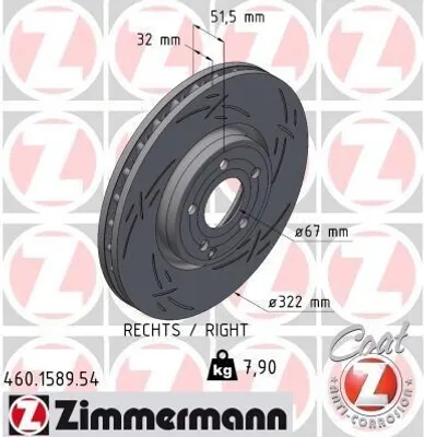 Produktbild von ZIMMERMANN Bremsscheibe Vorne Links für PORSCHE BOXSTER (981) 315mm 460.1589.54