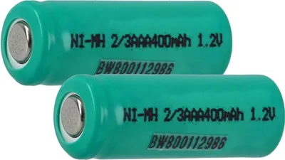 Produktbild von vhbw 2x Akku-Rohzellen Ersatz für 2/3AAA für Akkus - 400 mAh, 1,2 V, NiMH