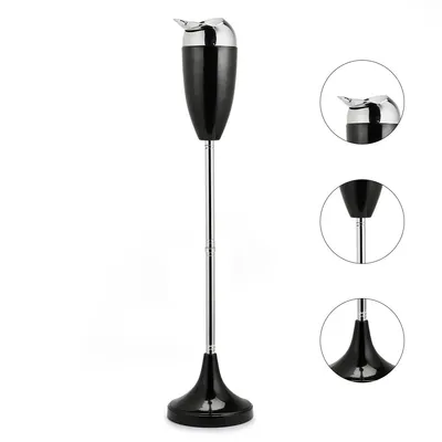 Produktbild von Standaschenbecher, Standaschenbecher Edelstahl Aschenbecher mit Deckel für Drinnen Höhenverstellbar Stand Aschenbecher 58 – 90 cm Standascher