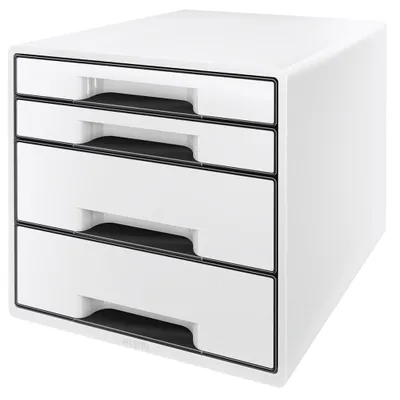 Produktbild von Leitz 52521001, 4 Schublade(n), Kunststoff, Schwarz, Weiß, 1 Stück(e), 287 mm, 270 mm