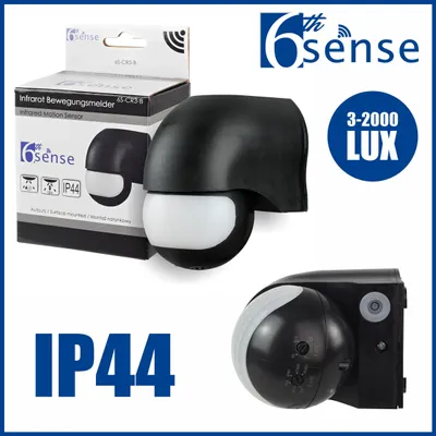 Produktbild von Bewegungsmelder Außen Schwarz Bewegungs Melder SLIM Sensor PIR 180° 12m IP44 LED Aufputz
