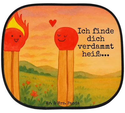 Produktbild von Mr. & Mrs. Panda Auto Sonnenblende Streichhölzer Design - Weiß - Geschenk, Liebesbeweis, Freundin, Liebesgeschenk, Sonnenschutz, Kfz, fenster, seitenscheiben, für