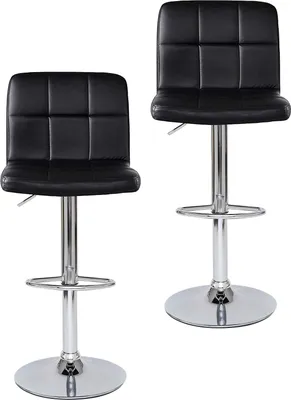 Produktbild von 2er Set dibea Barhocker (Modell 2) mit stufenloser Höhenverstellung, schwarz