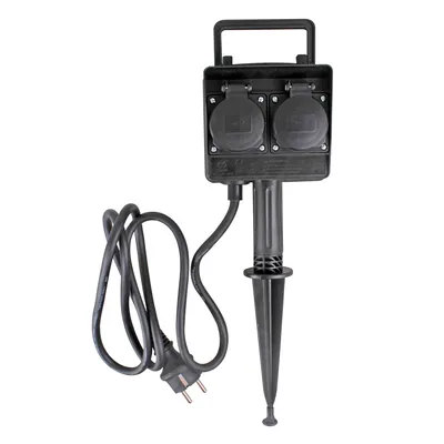 Obrázok produktu pre Záhradný stĺpik s hrotom a 2 zásuvkami IP44