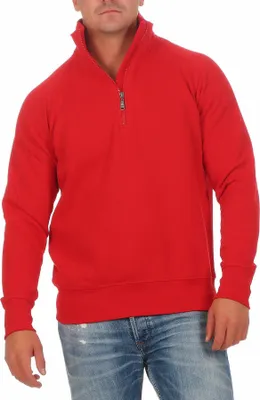 Produktbild von Mivaro Herren Troyer Halfzip in Rot - Pullover mit halbem Reißverschluss - Zip-Sweatshirt mit Fleece Innenseite, Regular Fit, robuster Baumwollmix, Größen XS bis 5XL