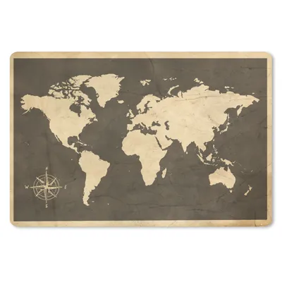 Produktbild von MuchoWow® Mauspad Mousepad Weltkarte - Holz - Vintage 27x18 cm - Mousepads - Maus Mat - Pad - Mausunterlage - Büroartikel - Desk Matten