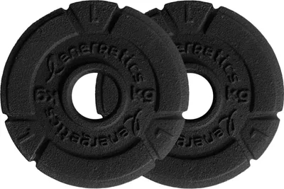 Image de ENERGETICS Disque d'haltères en fonte 0,5/1,25/2,5/5kg NOIR 2X125