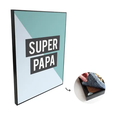 Obrázok produktu pre MuchoWow® Akustické obrázky Zvuková izolácia 60x90cm Citáty - Príslovia - Father - Super daddy Absorbér zvuku Vysokoúčinný absorbér zvuku Zvuková