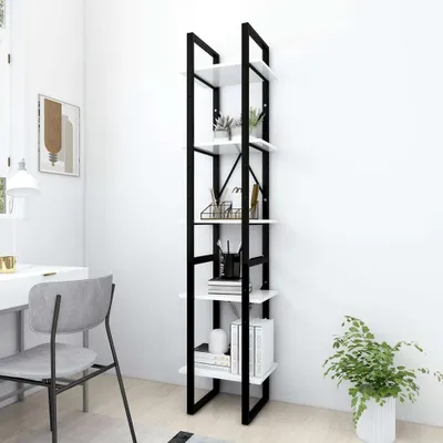 Immagine prodotto di vidaXL Libreria 5 scomparti Bianco 40x30x175 cm Materiale a base di legno - Libreria - Librerie - Libreria - Librerie
