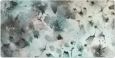Produktbild von Schreibtischmatte - Tischunterlage - Mauspad - 120x60 cm - Blumen Tinte Aquarell