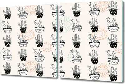 Produktbild von Glas Schneidebrett Herdabdeckplatten Schneideplatten - 2x 40x52 cm - Topfkakteen