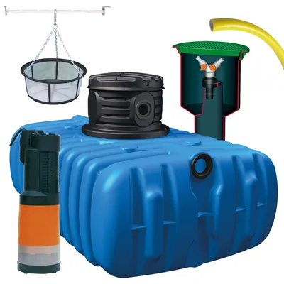 Produktbild von 4rain Regenwassertank Flat S 1.500 l Garten-Comfort Flachtank-Komplettpaket