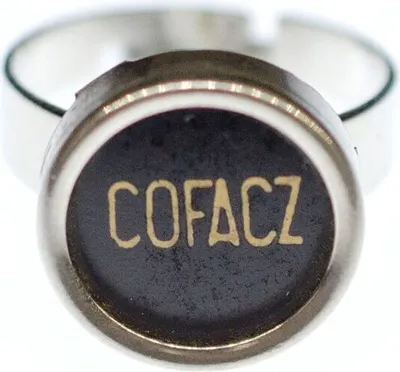 Produktbild von Schreibmaschinentaste Ring Vintage Miniblings schwarz Upcycling Polnisch Cofacz