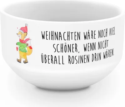 Produktbild von Mr. & Mrs. Panda Schüssel Fuchs  Schlittschuhe - Weiß - Geschenk, Weihnachtsbaum, Müslischale, Weihnachtsdeko, Weihnachten, Weihnachtsmann, Winter, Müsli, Obstschale