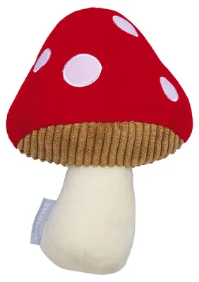 Zdjęcie produktu dla Pluszowa zabawka dla psów Beeztees „Muchomor Toad” w kolorze czerwono-białym