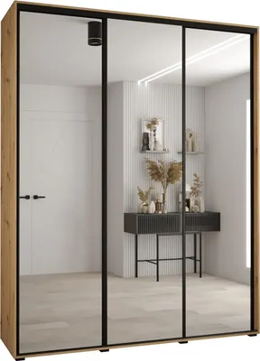Produktbild von MEBLE KRYSPOL Davos 2 Schrank, drei Türen - 235,2x190x45 cm - Artisan  Artisan Schwarz