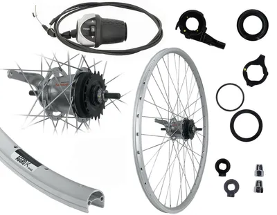 Produktbild von Aggro-X 28 Zoll Laufrad Hinterrad Silber Shimano Nexus 7 Gang Nabenschaltung mit Rücktritt + Drehgriff und Zubehör