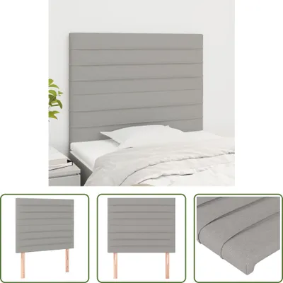 Produktbild von The Living Store Kopfteile 2 Stk. Hellgrau 90x5x78/88 cm Stoff