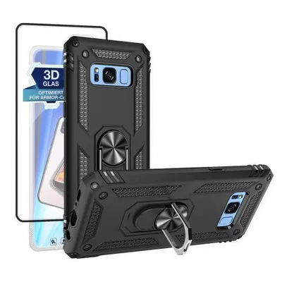 Produktbild von Armor Hülle für Samsung Galaxy S7 S8 S9 - Farbe: Schwarz + 9H Displayglas  - Modellkompatibilität: Für Samsung Galaxy S8