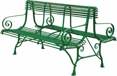 Produktbild von Casa Padrino Jugendstil Schmiedeeisen Gartenbank Vintage Grün 150 cm - Doppelseitige Sitzbank