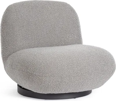 Produktbild von Drehsessel Margot 81x95x71cm gepolstert mit Boucle-Stoff grau und Sockel schwarz
