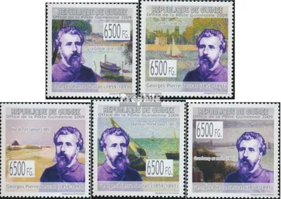 Produktbild von Briefmarken Guinea 2009 Mi 6636-6640 (kompl. Ausgabe) postfrisch Gemälde von Georges Pierre Seurat