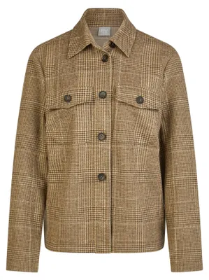 Produktbild von Rabe Damen Jacke in Braun, kariertes Design, Größe 42, Material: Polyester-Viskose-Mix